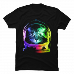 cat astronaut t shirt